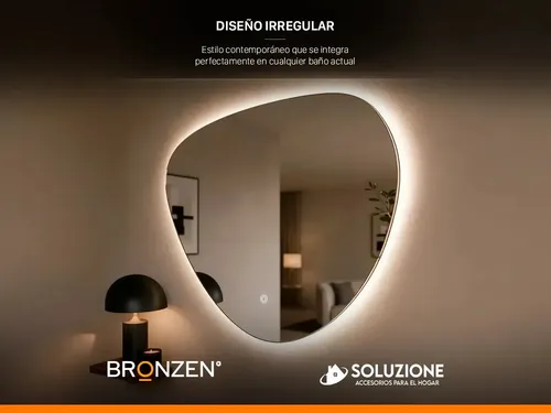 Bronzen LED Trasera Irregular – Fría – Sin marco – Corriente eléctrica Incluye: Con luz)