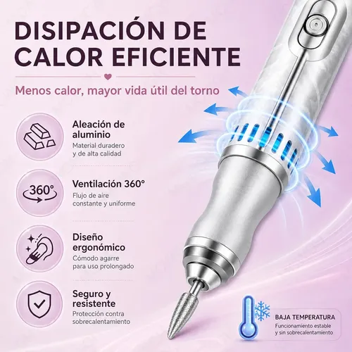 @. Pulidor Esmeril Manicure Pedicure Gel Acrílico Portátil