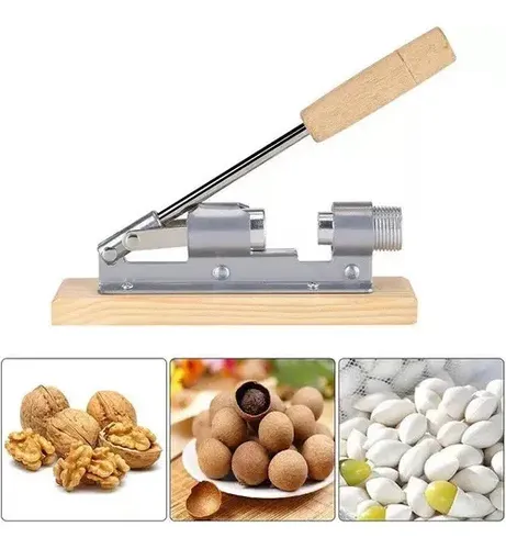Cascanueces Mecánico De Acero Con Base De Madera