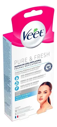 Bandas De Cera Depilatoria Veet Facial Sensible 16 Unidades