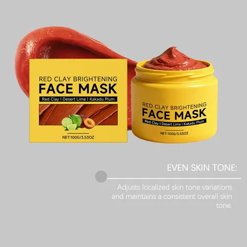 La Máscara Facial Iluminadora De Barro Rojo Mejora La Opacid