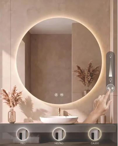 Espejo Para Baño Con Luz Led 80 Cm Con Touch Y Desempañador.