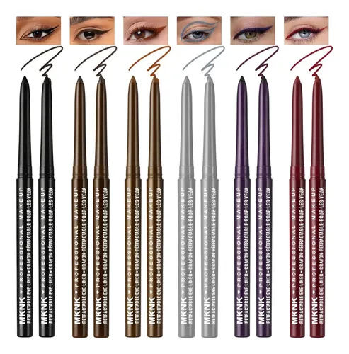 Set De 12 Delineadores Retráctiles En Gel, Resistente Al