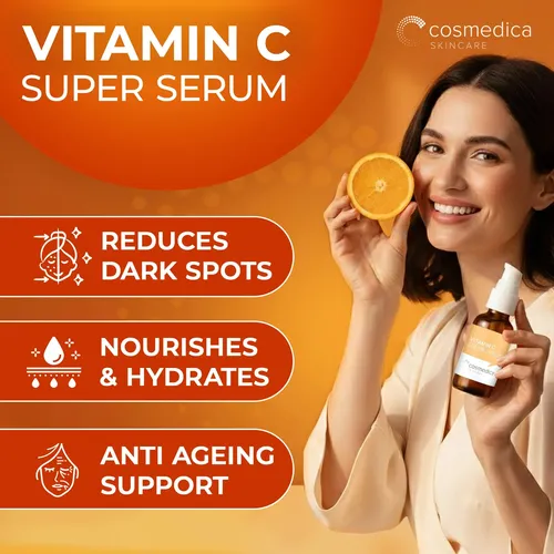 Sérum Cosmedica De Vitamina C Para Rostro Con Ácido Hialurón Todo Tipo De Piel Día/noche
