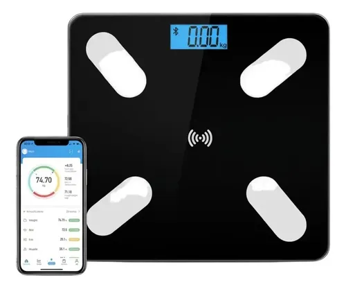 Balanza Personal Bluetooth Familiar Ultra Slim 180kg Negro