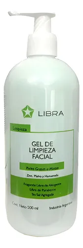 Gel Limpieza Facial Piel Mixta Zinc Hamamelis X 500ml Libra