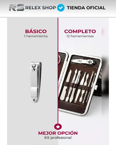Kit Manicura Premium Con Estuche Portátil 12 Piezas