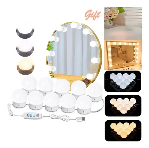 Luces Led Para Espejo Con 14 Bombillas Regulables, 10 Nivele
