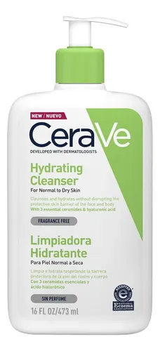 Cerave Hydrating Cleanser Gel Limpiador Facial Piel Normal