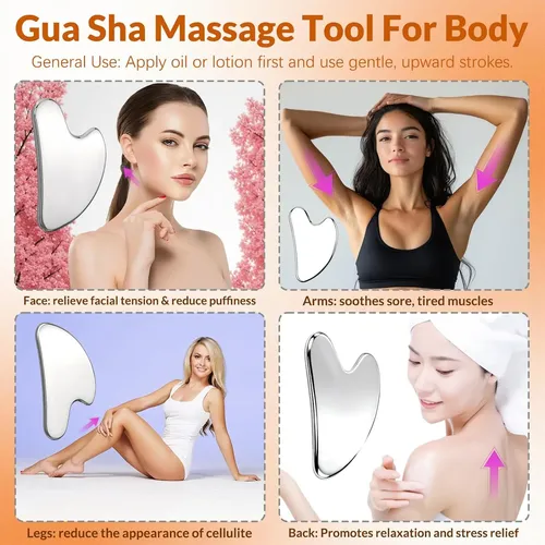 Set Guasha Y Mascarilla V Line Lila Para Rostro