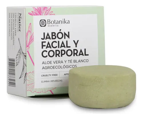 Jabón Facial Y Corporal Aloe Vera Y Te Blanco Botanika X90gr