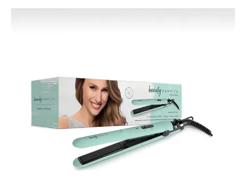 Mini planchita de pelo cerámica Beauty Pampita BP295 celeste 180°C