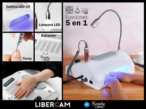 Cabina Uv Para Uñas Extractor Luz Led 5 En 1 BEAUTY BY SPICA S-250 Color Blanco