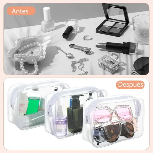 # 10pcs Neceser Transparente, Bolsa Para Artículos De Aseo