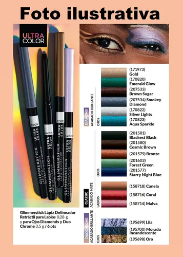 Delineador Retractil Para Ojos Glimmerstick Ultra Color Avon