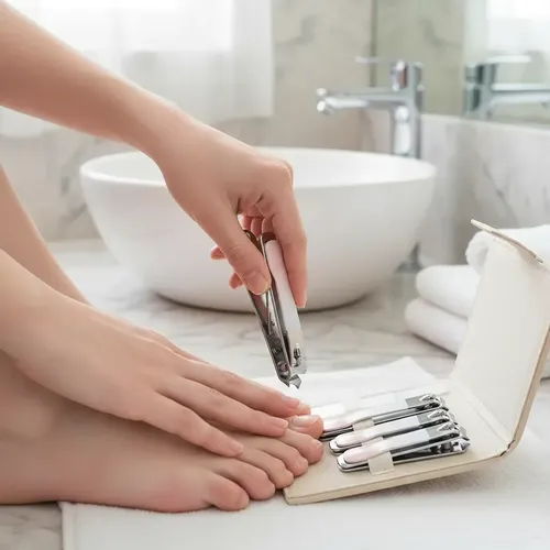 Set Manicura 4 Piezas De Acero Carbon Con Estuche