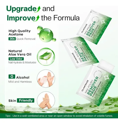 Discos Removedor De Esmalte Glamonade Con Aloe Vera 50 Uds