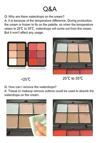 Z Paleta Ruborbronceador 12 Tonos Crema Para Contorno Y