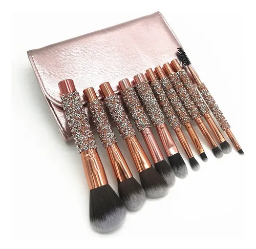 Juego De 10 Brochas De Maquillaje Con Funda,