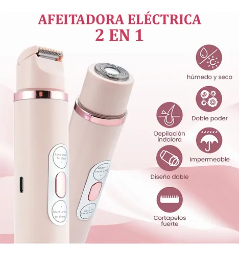 Rasuradora Mujer Electrica 2en1 Doble Cabeza Sin Atascar