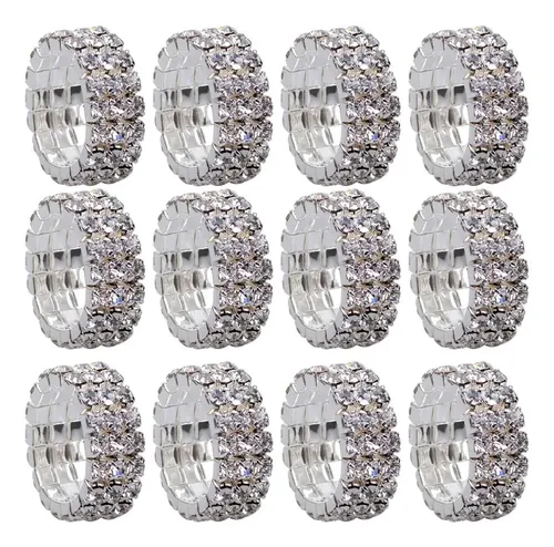 Banda Elástica Con Diamantes De Imitación, 12 Unidades