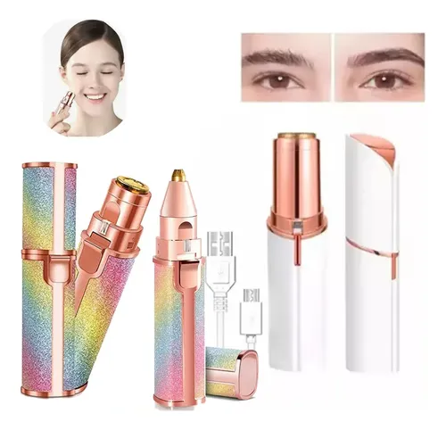 Depiladora Facial Recargable Rosa Cejas y Rostro Eléctrica