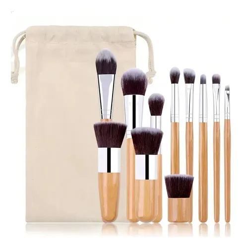 Q 11 Brochas Maquillaje Bambú Cxsm Set M