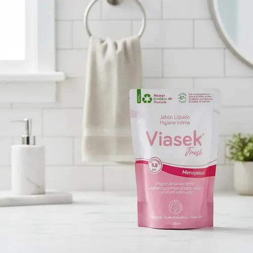 Viasek Fresh Jabón Líquido pH 6,8 Menopausia Refill x200ml