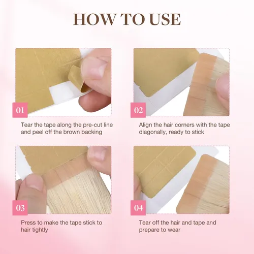 Cinta Para Extensiones De Cabello Goo Goo, Doble Cara, 72 Un