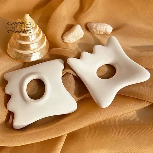 Placa De Gua Sha De Cerámica Para Masaje Facial Antiarrugas