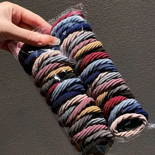 Pack 100 Colitas Elásticas Para El Pelo Multicolored Liso