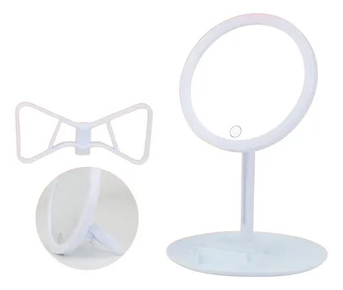 Espejo Led Tactil Portatil Blanco Luz Calido Frio Neutro 16c