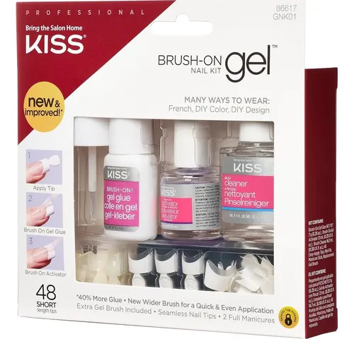 Kit Uñas Gel Kiss Gnk01 Largo 48 Puntas