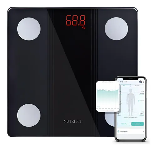 Escala De Baño Nutri Fit Con Bluetooth Smart Y Lectura En Kg