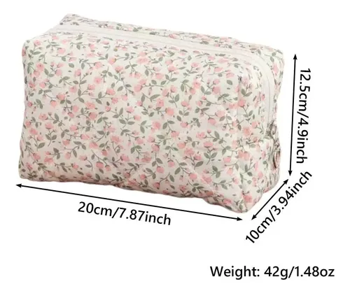 Neceser Acolchado Floral Multiusos Para Maquillaje `/