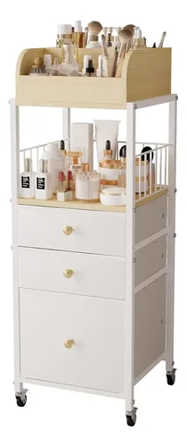 Carro Organizador De Maquillaje Con 4 Cajones Y Ruedas