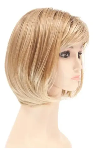 Peluca De Fiesta Girl, Color Dorado Natural, Pelo Corto