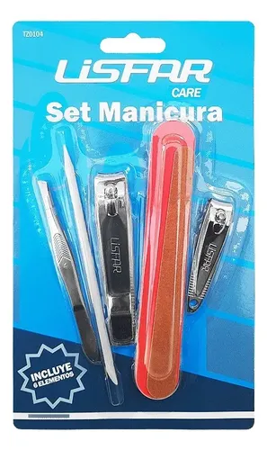 Set de Manicura Lisfar TZ0104 6 Piezas Incluye Cortauñas y Lima