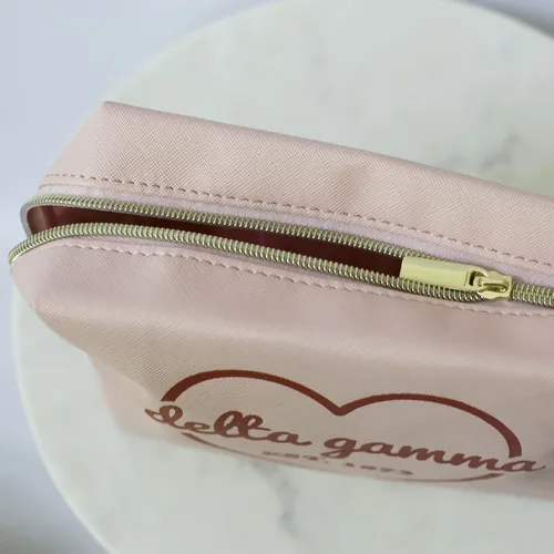 Bolsa De Maquillaje Sorority Shop Zeta Tau Alpha De Piel Sin