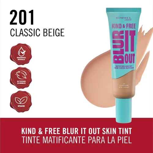 Base Rimmel Kind & Free Matte Blur It Out X 30 Ml Tono Tono 201