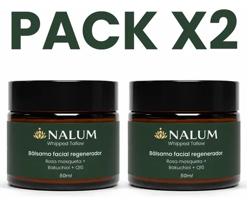 Crema Antiage Rosa Mosqueta Bakuchiol Q10 50ml Nalum Pack X2