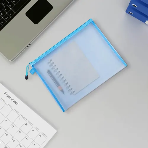 F Bolsa De Lona K Blank Con Cierre ,para Maquillaje Azul Claro Sólido