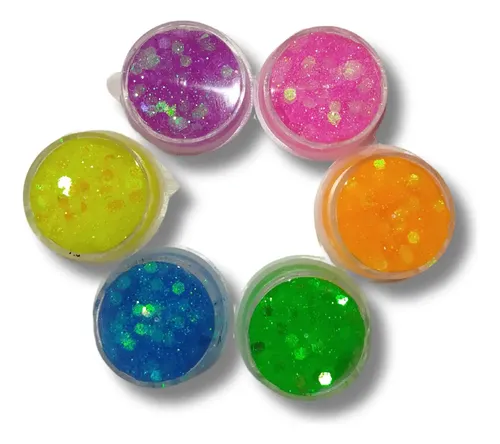 Party Box Bar Kit Glitter Gel X6 Disco Fluo Neon Fiesta Fx