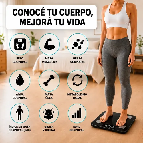 Balanza Digital Personal Inteligente Bluetooth Hasta 180kg