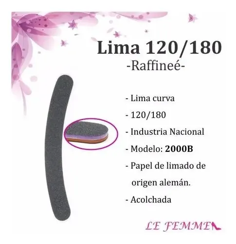 Lima De Uñas Raffinee 120/180 Modelo 2000b En Lefemme