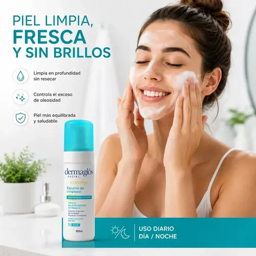 Dermaglós Espuma De Limpieza Control Piel Propensa Acné 150m Acneica Día/noche