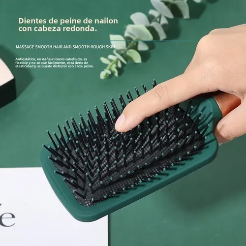 Cepillo Masaje Cojín Plástico Verde Oscuro Antiestático