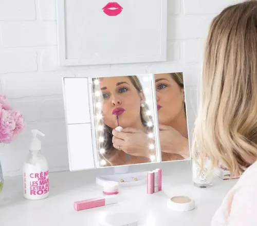 Espejo Maquillaje Dinax Con Luz Led Táctil 3 Aumentos 180° R