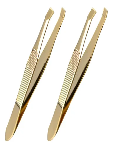 2 Piezas Pinzas De Acero Inoxidable Para Cejas Y Vello