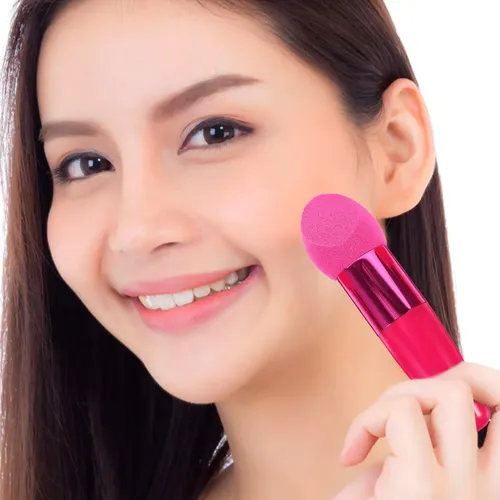 3 Esponjas Cosméticas Faciales Para Base De Maquillaje Rosa
